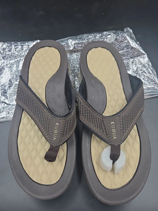 KUBUA Men's Beach Flip-Flops Water Sandals Outdoor Athletic Thong Sandal Slipper