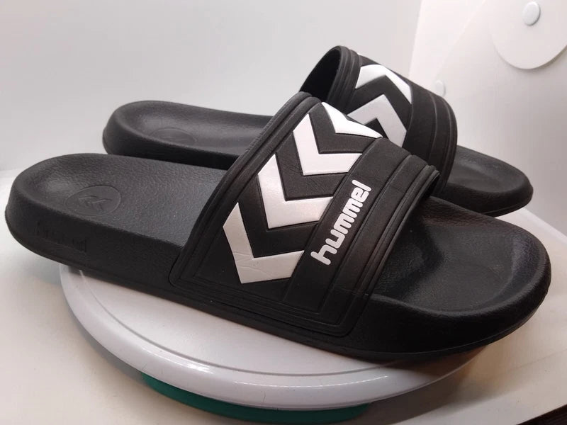 HUMMEL LARSEN ~ Slides Sz 46 - Men 12 Women 13.5 ~ Black/White Sport Sandals