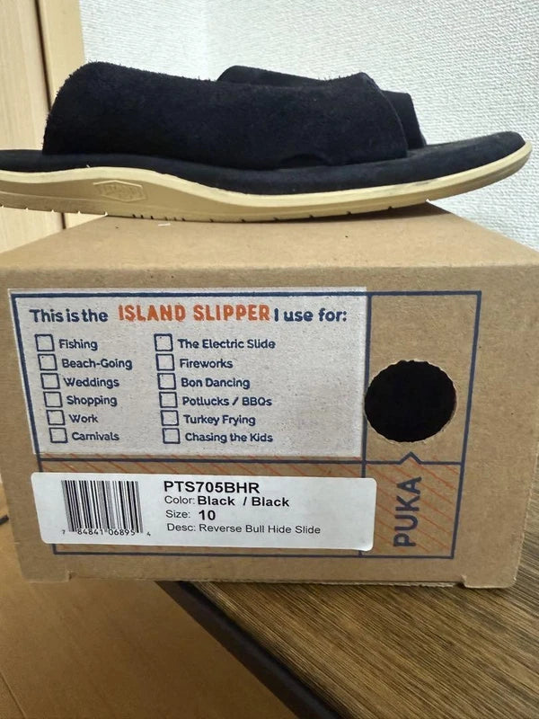 Island Slipper PTS705BHR Shower Sandals Black 10 US/28cm Mint