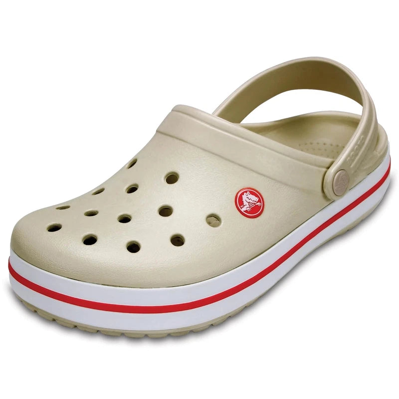 Crocs Unisex Men's and Women's Crocband Clog, Stucco/Melon, 9 Women/7 Men