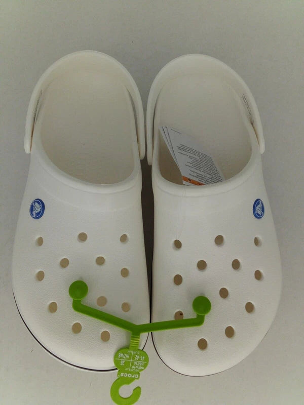 Crocs Unisex Crocband Clog Sandals, White, Men's 8/Women's 10