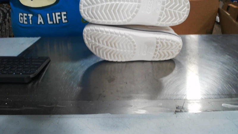 LikeNew_Crocs Men's and Women's Crocband Clog, White, 12_White_12 Women/10 Men