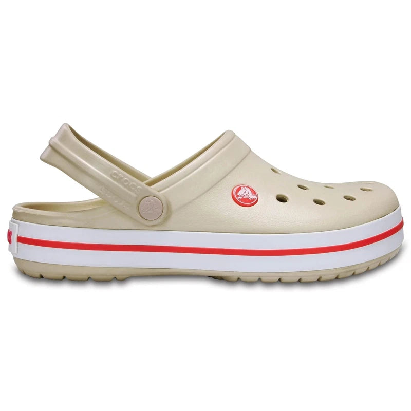 Crocs Unisex-Adult Crocband Clog, Stucco/Melon, 12 Women/10 Men