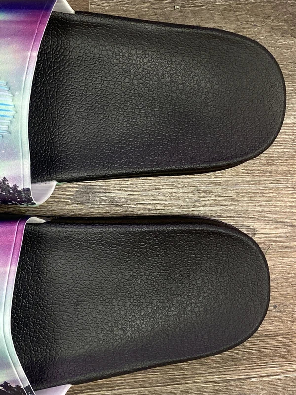 Chena Hot Springs Sandals Slides  Flip Flops Cabin Slippers Northern Lights 15