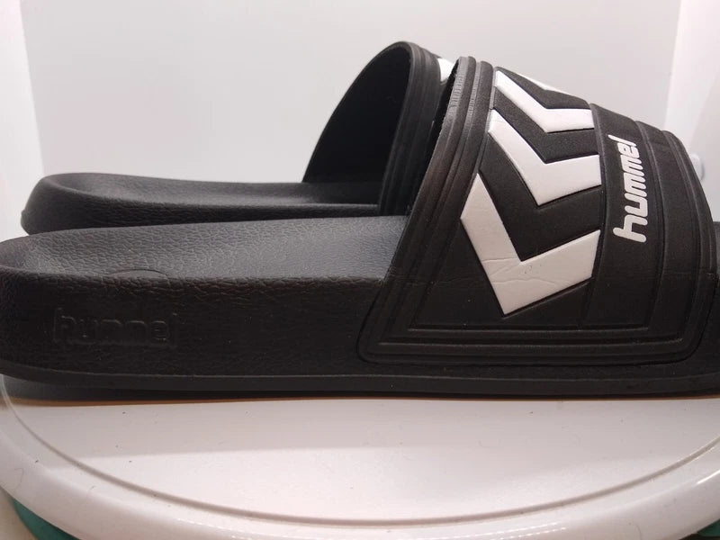 HUMMEL LARSEN ~ Slides Sz 46 - Men 12 Women 13.5 ~ Black/White Sport Sandals