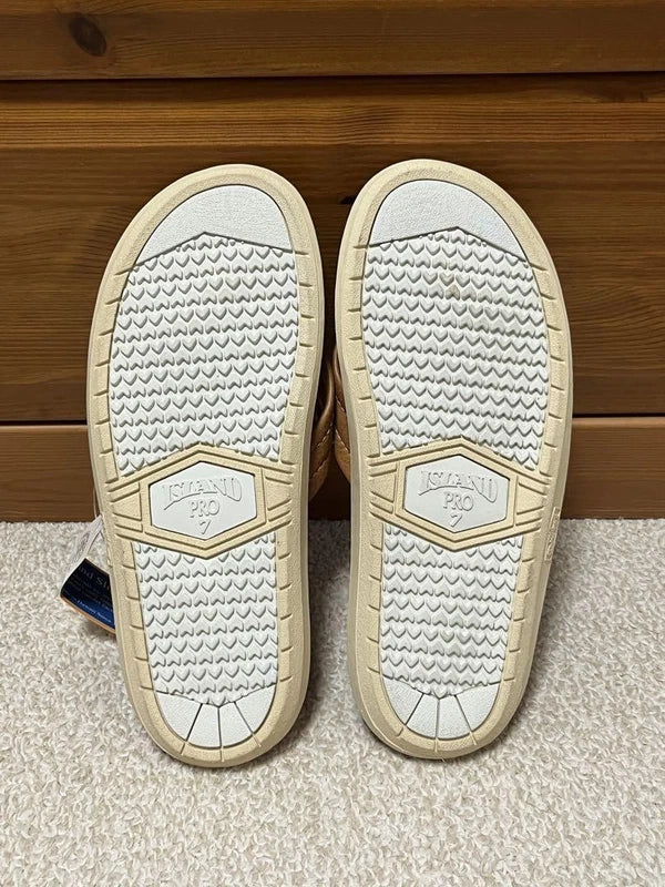 Island Slipper Leather Beach Sandals Brown 25cm Mint Unused Made in Hawaii