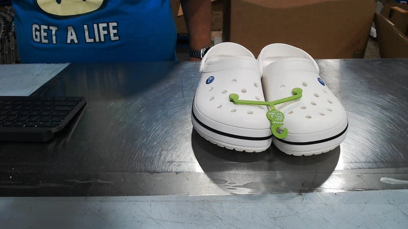 LikeNew_Crocs Men's and Women's Crocband Clog, White, 12_White_12 Women/10 Men