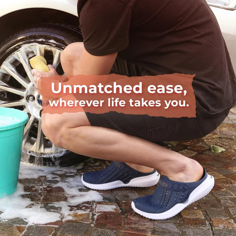 Flow Men's Quick-Dry Garden Clogs - Waterproof Outdoor Beach Sport Slippers