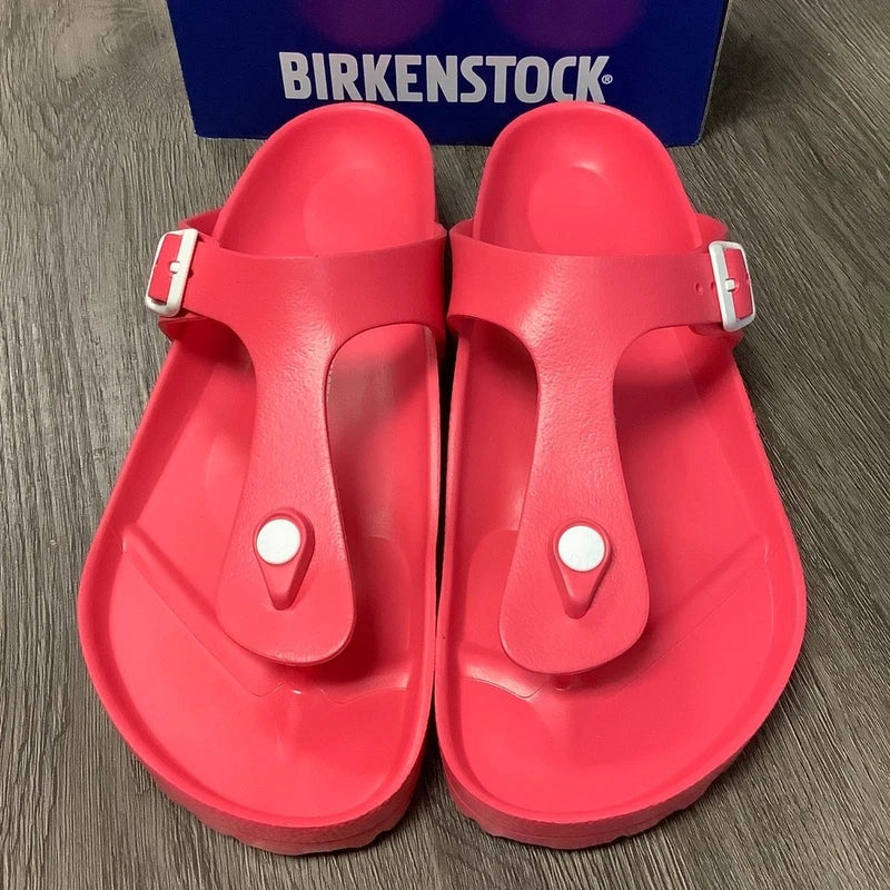 Birkenstock Womens 43/M10 Coral Pink Gizeh Eva Thong Sandals Slip On P3-6