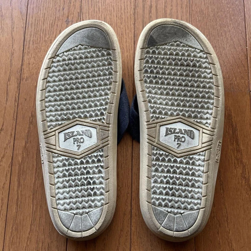 Island Slipper Island Pro 6 Sandals White/Navy Size 7 Pre-Owned Hawaii