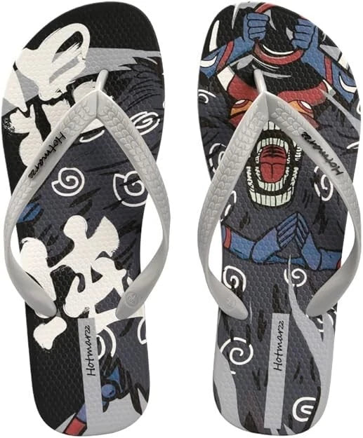 Hotmarzz Men's Flip Flops Patterns and Prints Summer Sandals Beach Slippers Grey