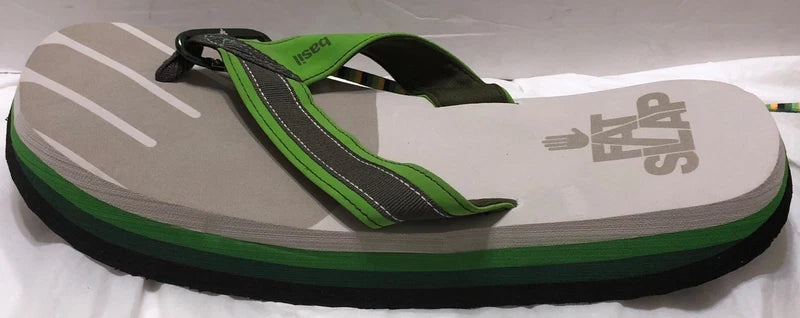 FatSlap Basil Beach Slippers Sandals Sz 11 US w/Carry Bag Green Gray Swedish