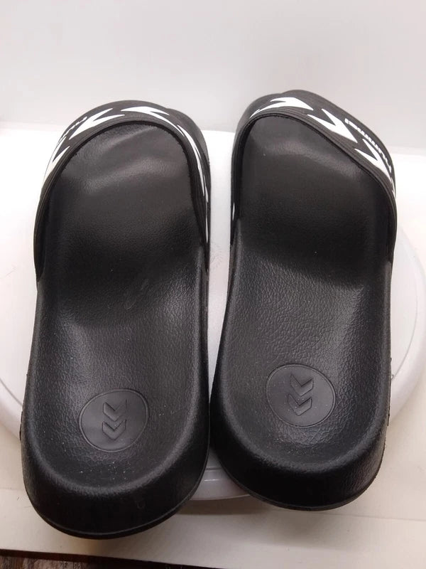 HUMMEL LARSEN ~ Slides Sz 46 - Men 12 Women 13.5 ~ Black/White Sport Sandals