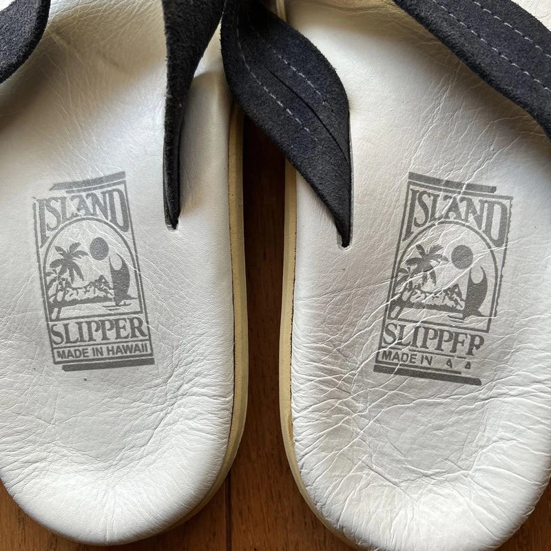 Island Slipper Island Pro 6 Sandals White/Navy Size 7 Pre-Owned Hawaii