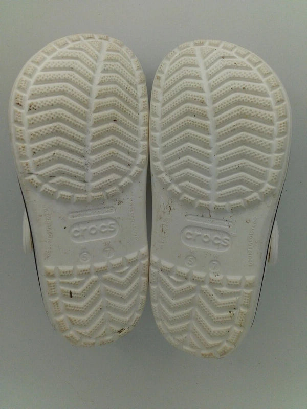 Crocs Unisex Crocband Clog Sandals, White, Men's 5/Women's 7