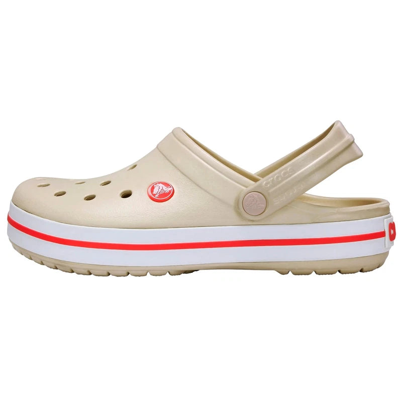 Crocs Unisex Men's and Women's Crocband Clog, Stucco/Melon, 9 Women/7 Men