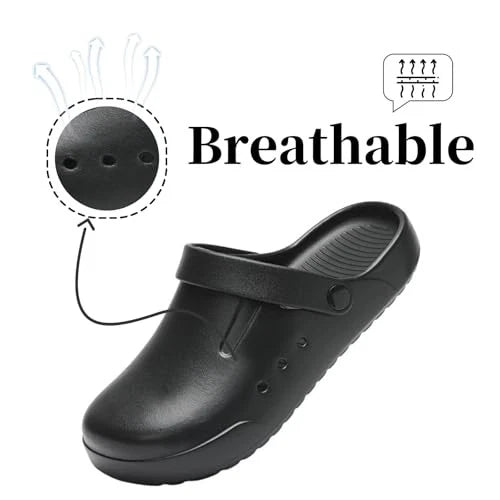 Clogs for Men and Womens Garden Shoes Slip-on 9.5-10 Women/9-9.5 Men Black