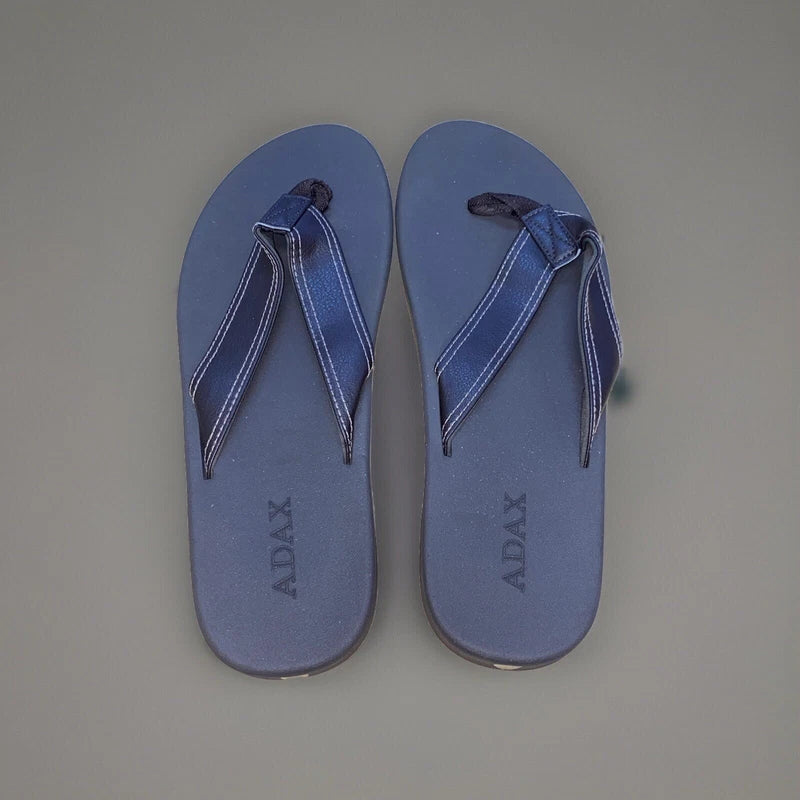 ADAX Mens Comfortable Leather Flip Flops,Non-Slip Sport Cushion Beach Slippers