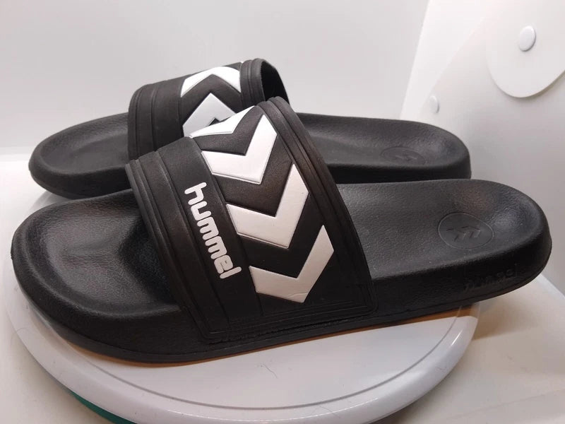 HUMMEL LARSEN ~ Slides Sz 46 - Men 12 Women 13.5 ~ Black/White Sport Sandals