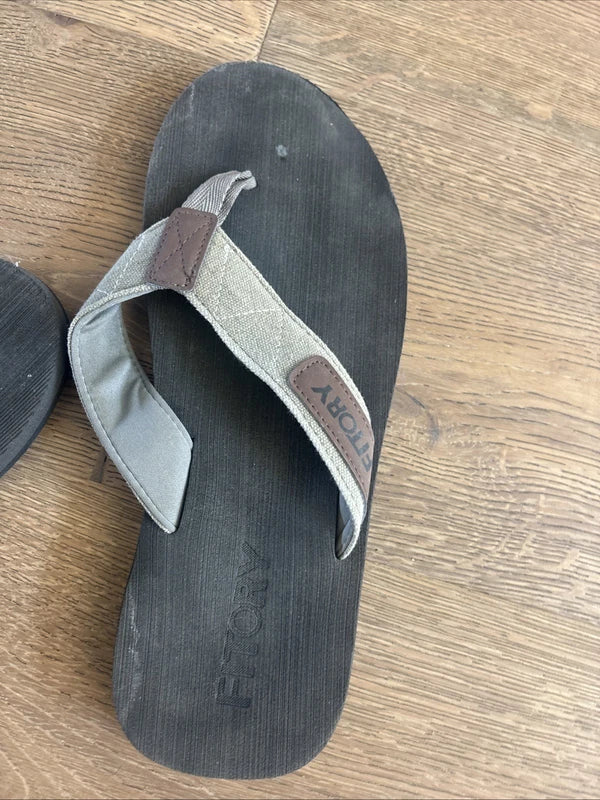 FITORY Men's Flip-Flops, Thongs Sandals Comfort Slippers for Beach 11, Grey