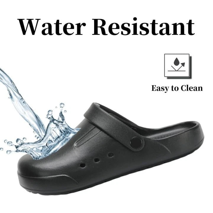 Clogs for Men and Womens Garden Shoes Slip-on 9.5-10 Women/9-9.5 Men Black
