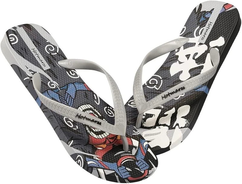 Hotmarzz Men's Flip Flops Patterns and Prints Summer Sandals Beach Slippers Grey