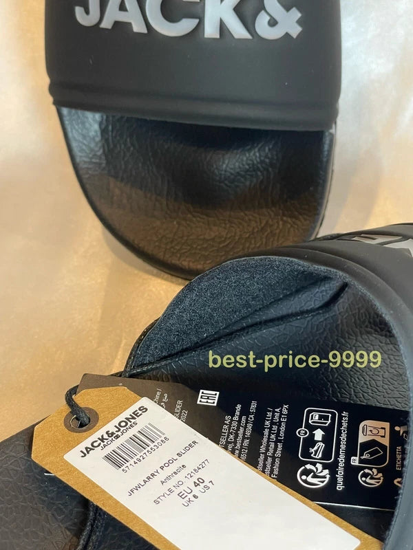 JACK & JONES - SIZE US8 - MEN'S SANDALS POOL BEACH SLIPPERS HOLIDAY - NEW - NOTE