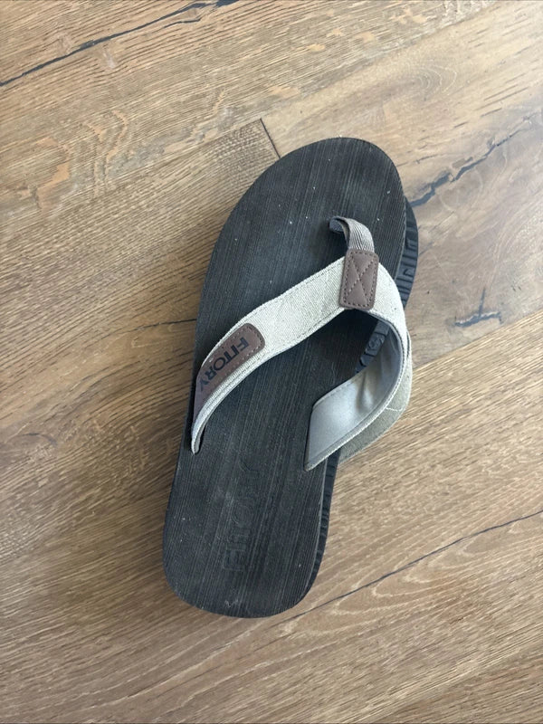 FITORY Men's Flip-Flops, Thongs Sandals Comfort Slippers for Beach 11, Grey