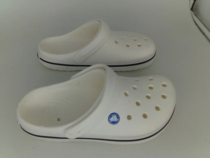 Crocs Unisex Crocband Clog Sandals, White, Men's 5/Women's 7