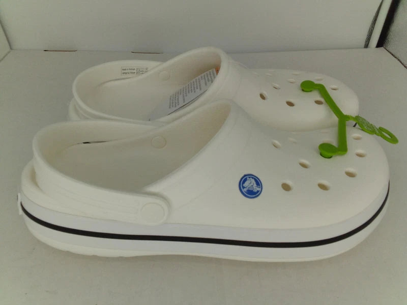 Crocs Unisex Crocband Clog Sandals, White, Men's 8/Women's 10