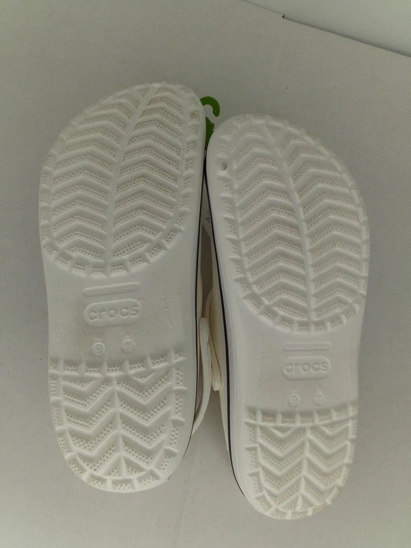 Crocs Unisex Crocband Clog Sandals, White, Men's 8/Women's 10