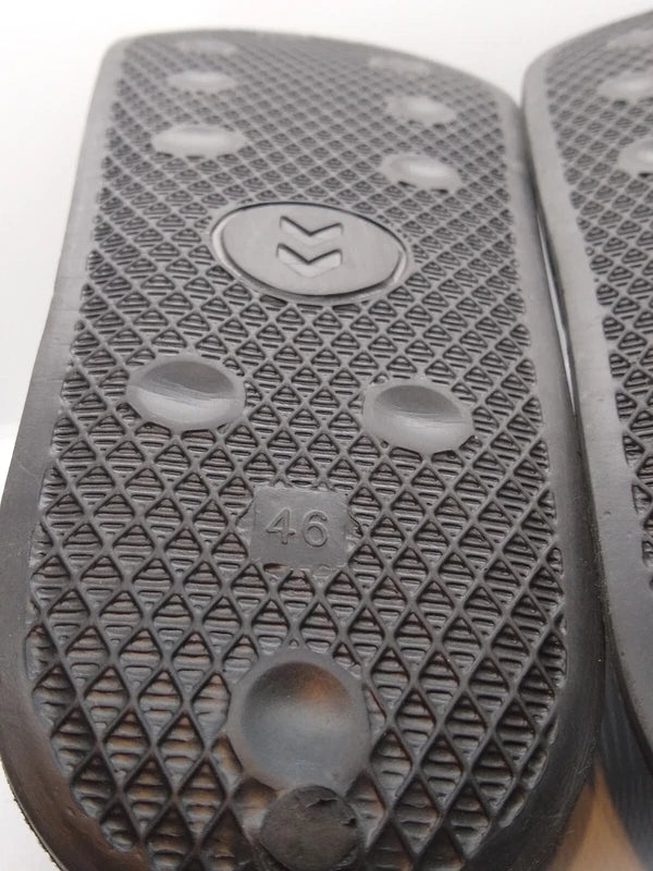 HUMMEL LARSEN ~ Slides Sz 46 - Men 12 Women 13.5 ~ Black/White Sport Sandals