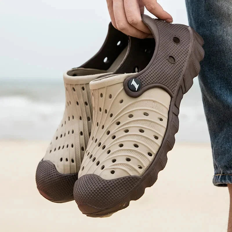 2025Men Summer Outdoor Beach Slippers Wearing Sandals Outside Sandals Beach Hole