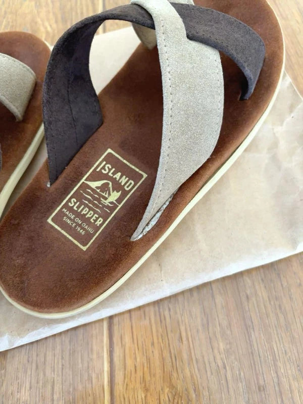 Island Slipper Suede Cross-Strap Sandals Hawaii Limited 27cm