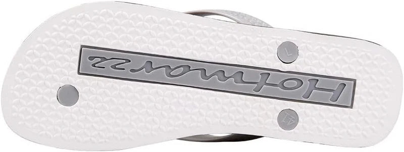 Hotmarzz Men's Flip Flops Patterns and Prints Summer Sandals Beach Slippers Grey