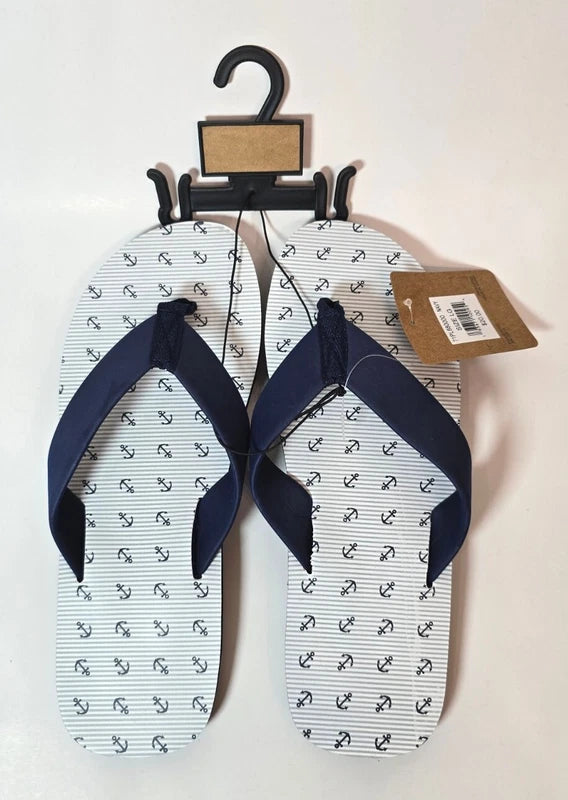 Anchor Beach and Walking Flip-Flops  Navy Blue Size L