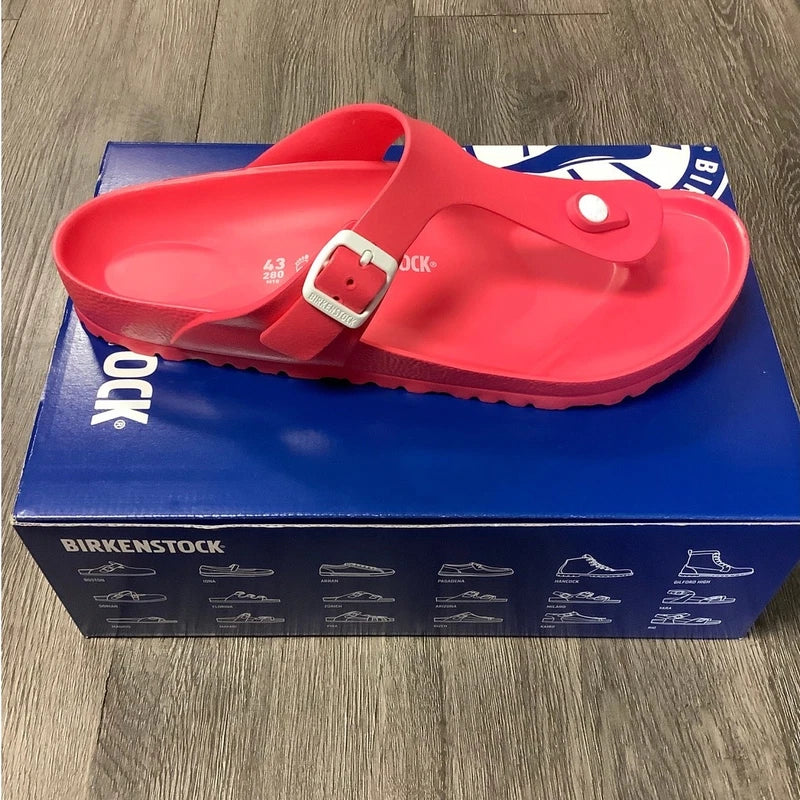 Birkenstock Womens 43/M10 Coral Pink Gizeh Eva Thong Sandals Slip On P3-6