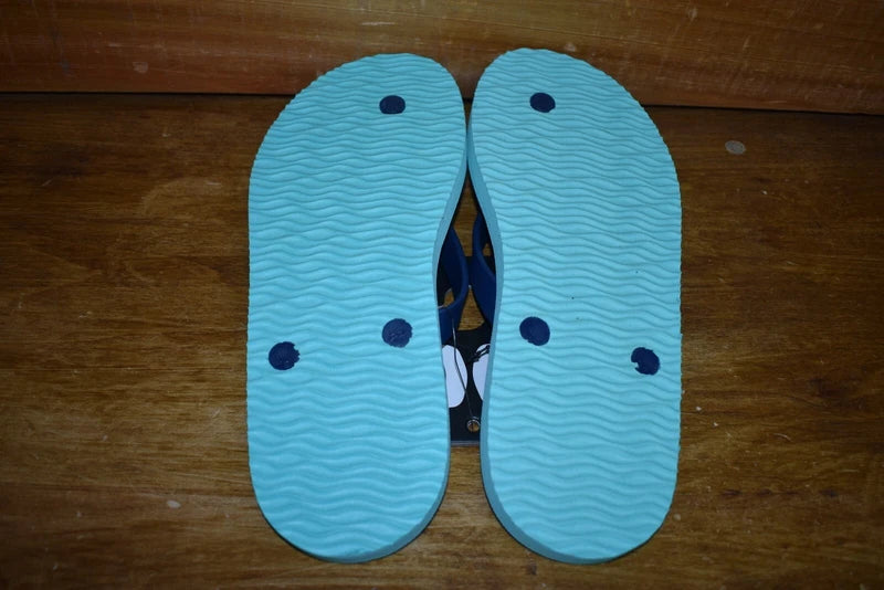 Hurley Tropical Palm Trees Turquoise Blue Flip Flops Slippers Men's Size 10 NWT