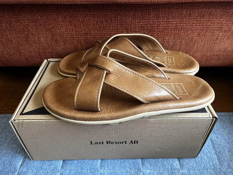 Island Slipper Cross Strap Sandals Brown US10/28cm Pre-owned No Box