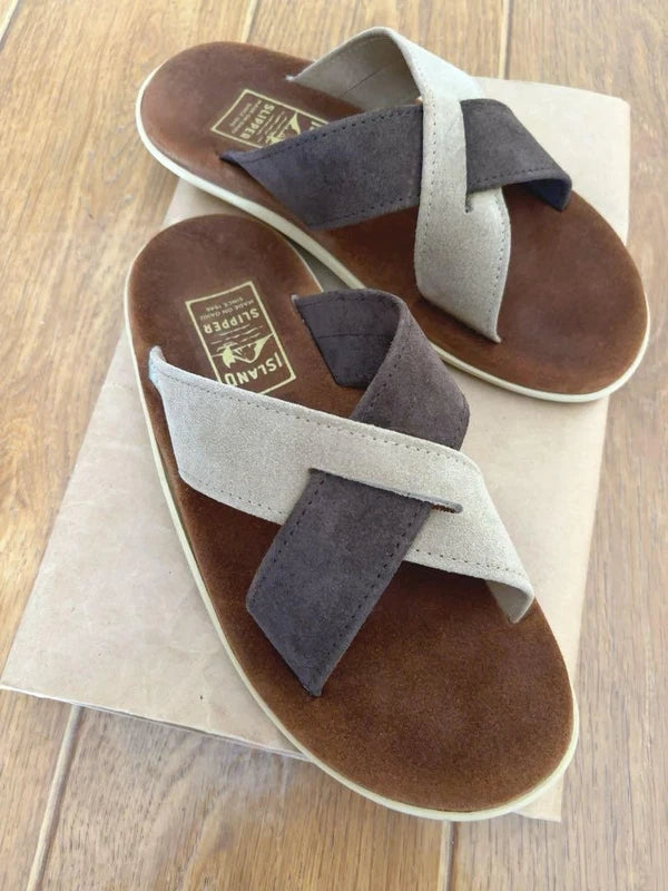 Island Slipper Suede Cross-Strap Sandals Hawaii Limited 27cm