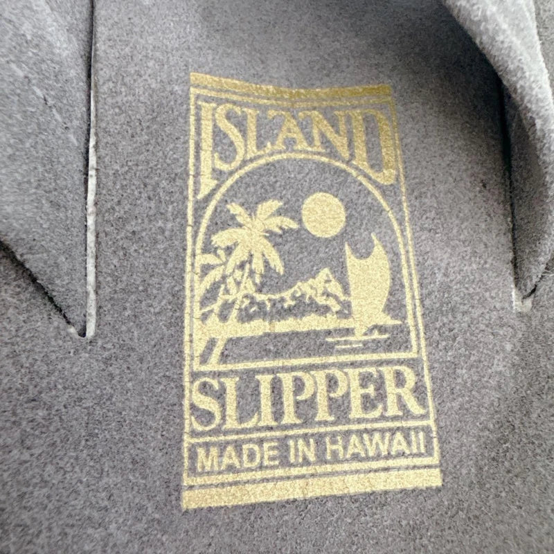 Island Slipper Suede Cross-Strap Sandals Gray 7 US/25cm Made in Hawaii