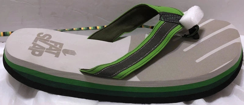 FatSlap Basil Beach Slippers Sandals Sz 11 US w/Carry Bag Green Gray Swedish
