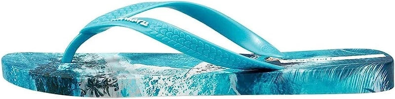 Hotmarzz Men's Flip Flops Patterns and Prints Summer Sandals Beach Slippers Blue