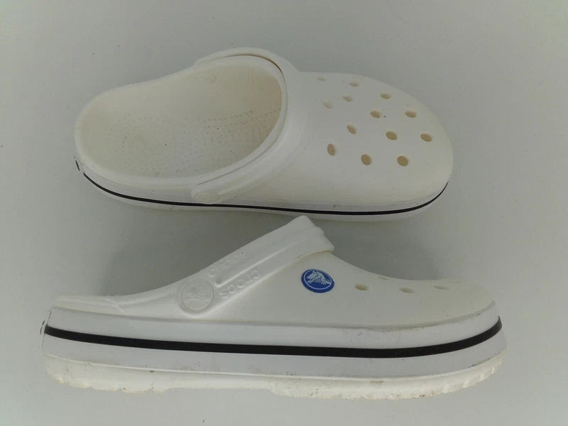 Crocs Unisex Crocband Clog Sandals, White, Men's 5/Women's 7