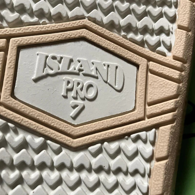 Island Slipper Leather Sandals Black 25cm Hawaii Flat Slip-On Shoes